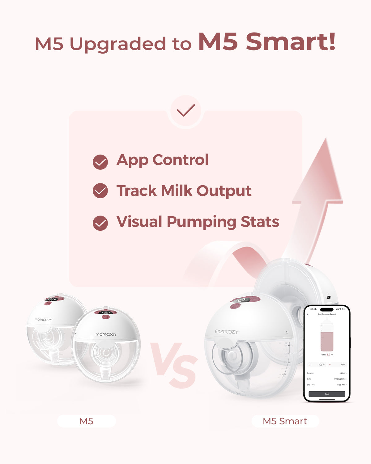 M5 Smart Massager Bundle: Double M5 Smart Wearable Breast Pump and One Breast Massager